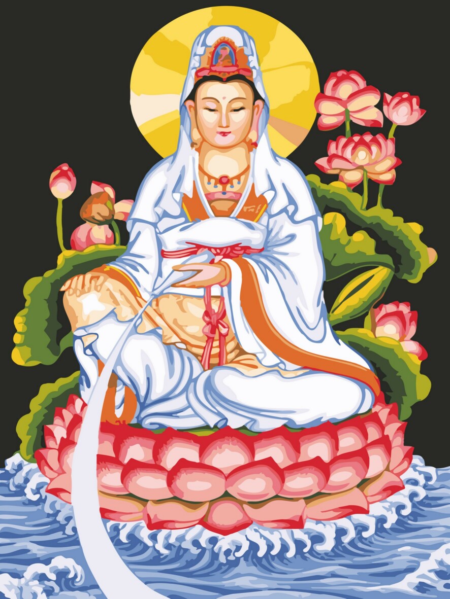 <em>观音</em>-+diy数字油画