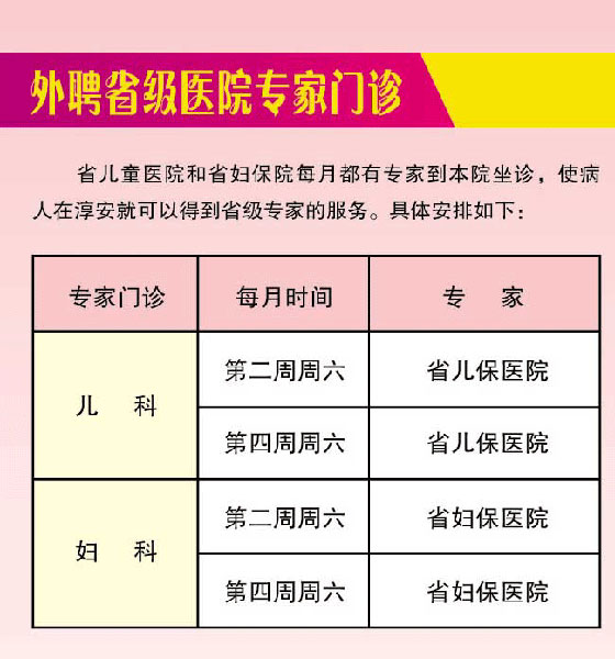 外聘省级专家门诊请点击  