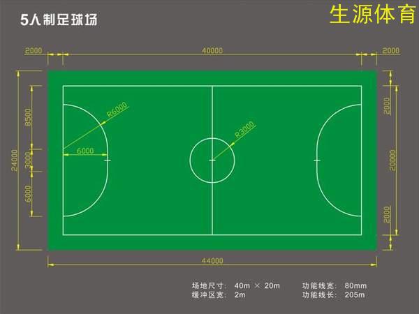 5人制足球场尺寸图