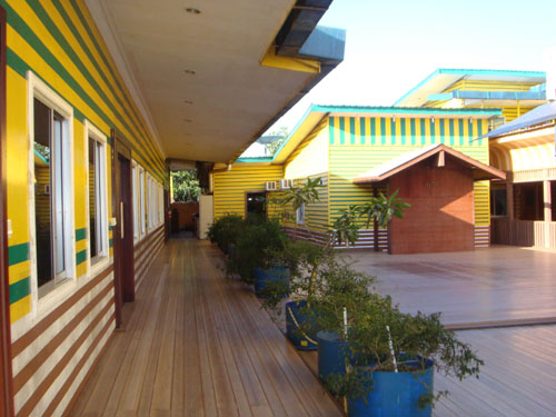 Wood plastic panels outside