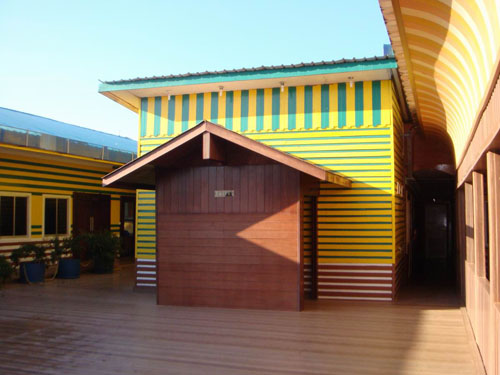 Wood plastic panels outside
