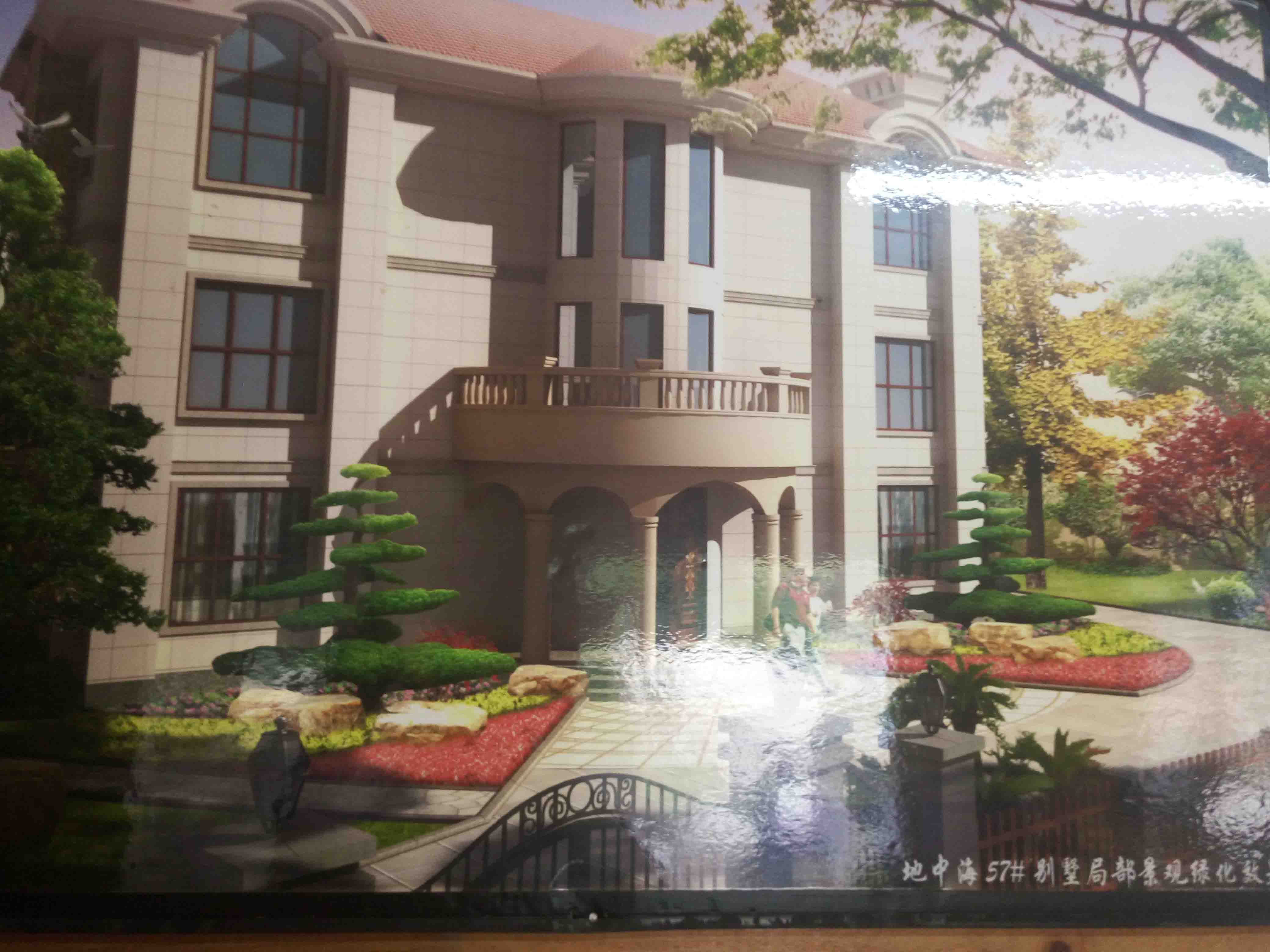 地中海57#別墅局部景觀綠化效果圖